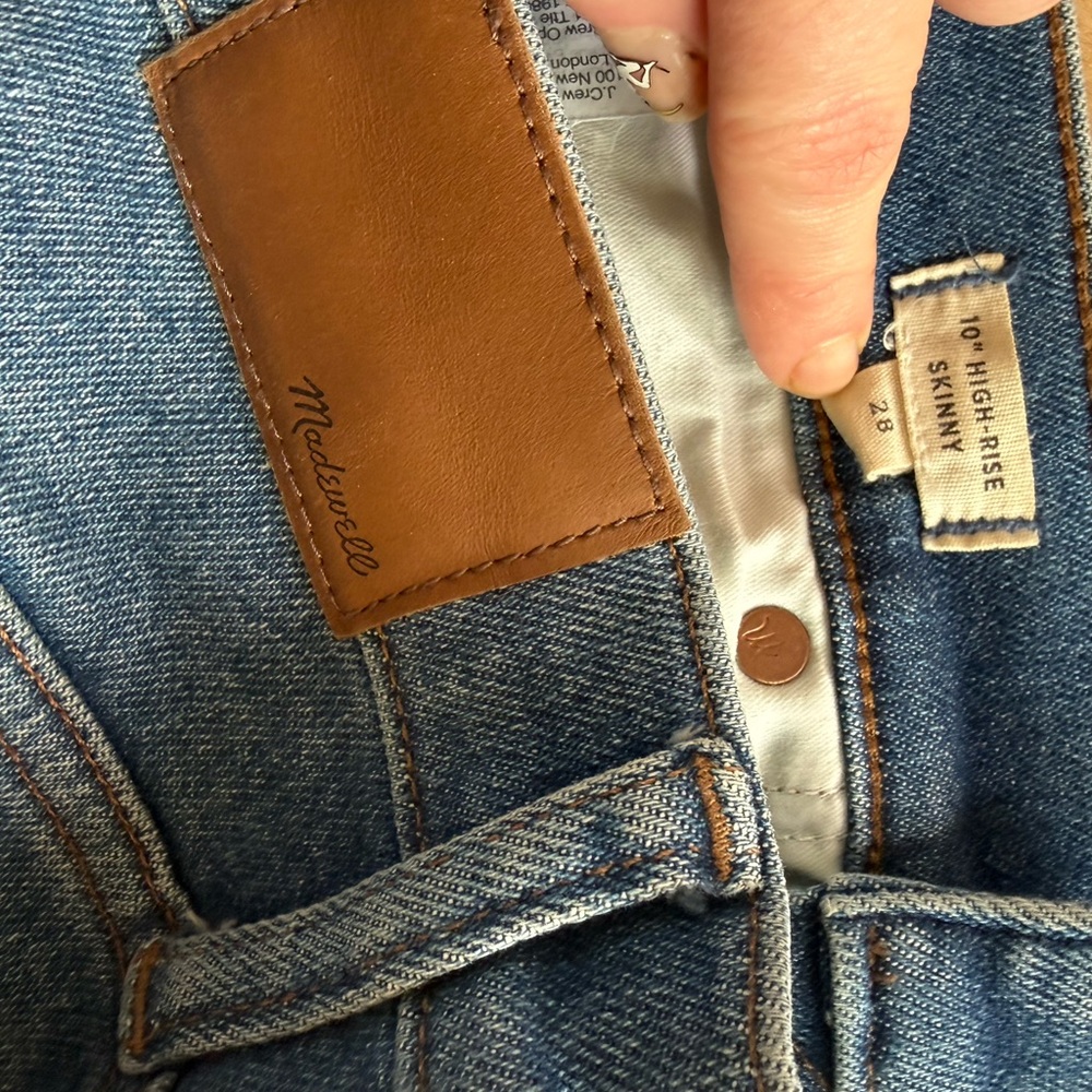 Madewell 10” High Rise Skinny Jeans - Vintage Wash Buttonfly Fray Hem 28 - Picture 7 of 7